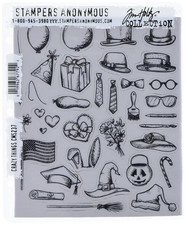 Stampers Anonymous Tim Holtz Cling Stamps 7"X8.5", Crazy Things