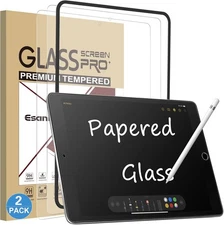 Esanik 2 Pack Like Paper Glass Screen Protector for iPad 9th/8th/7th 10.2 