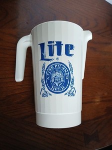 Vintage Miller Lite 500ml. Plastic Beer Pitcher