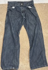 Vintage SouthPole Y2K Baggy Blue Jeans RN82628 Gold Tab 36x32