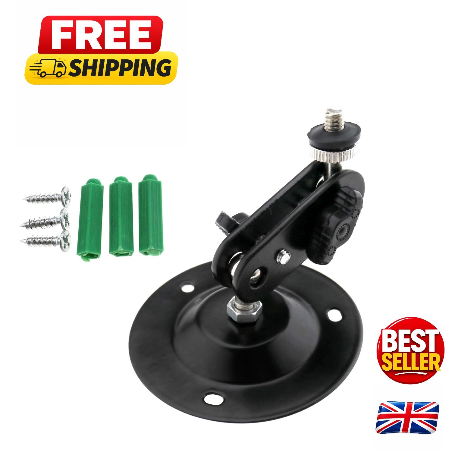 Versatile CCTV Wall Mount with 180° Angle Adjustment for Enhanced Surveillance