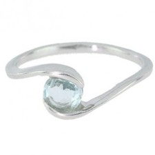 Ring M-32 Sterling Silver Aquamarine Stone ring Jewelry