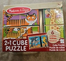 Melissa  Doug 2 In 1 Cube Puzzle -NEW