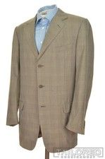 ERMENEGILDO ZEGNA Recent Brown Plaid 15milmil15 Wool Blazer Sport Coat - 44 L