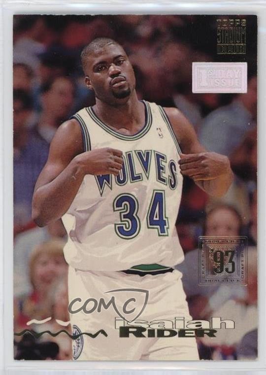 1993 Topps Stadium Club Draft Pick 1st Day Issue Isaiah Rider #234 Rookie RC 4at