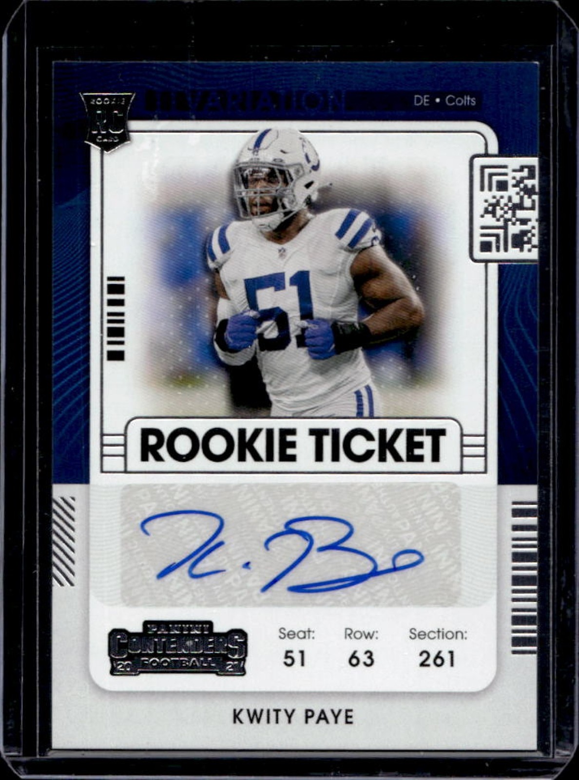 Kwity Paye Panini Contenders #152 Variation-Autograph