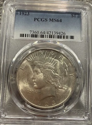 MS 64 Graded 1923 Year Peace Dollars (1921-1935) for sale | eBay