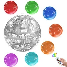 NEW 12/16" Large Disco Ball Mirror Big Hanging Glass for Party Events Wedding