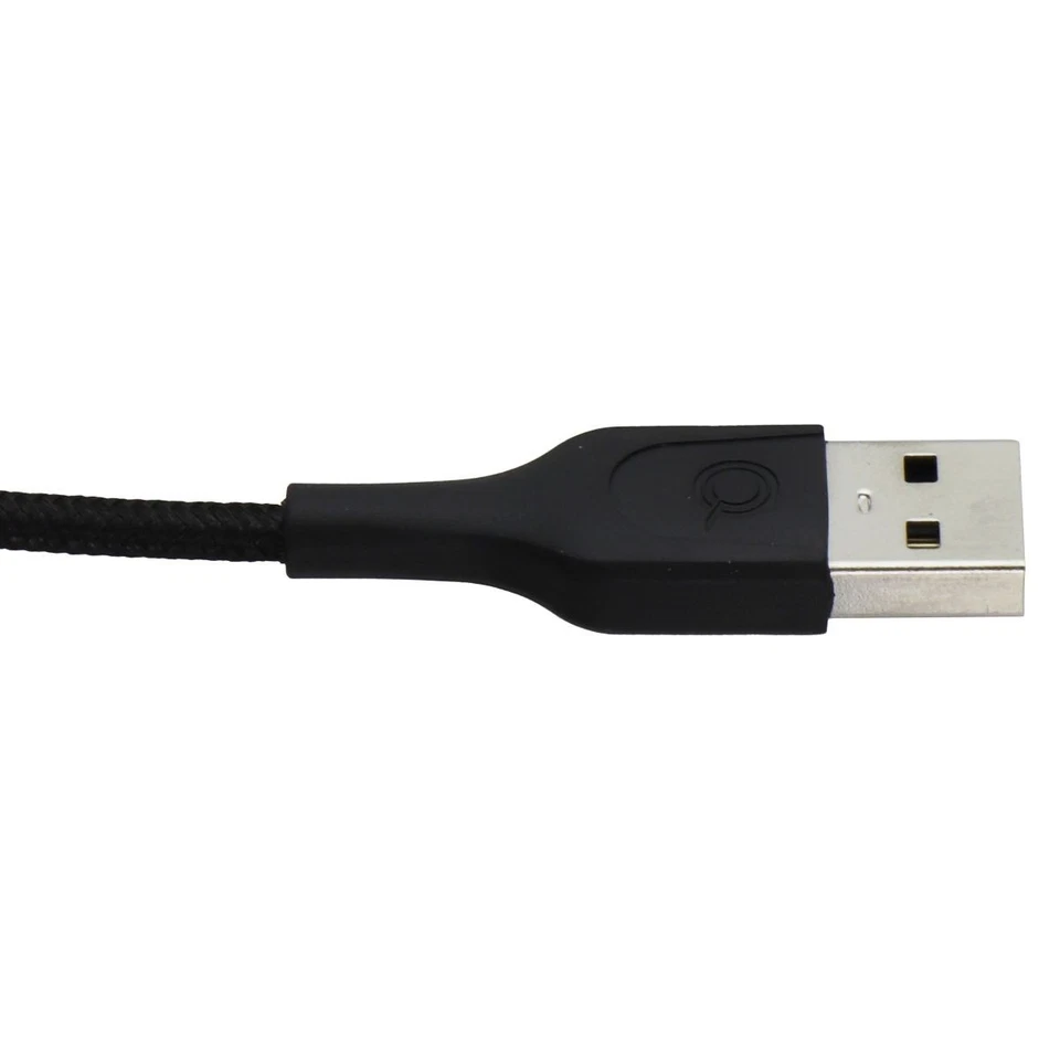 Quikcell 6ft Braided USB-A to USB-C Charging Cable - Black - Image 2 of 4