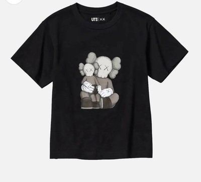 Uniqlo Kaws Unisex Kinder Grafik schwarz T-Shirt Alter 7-8 brandneu mit Etikett