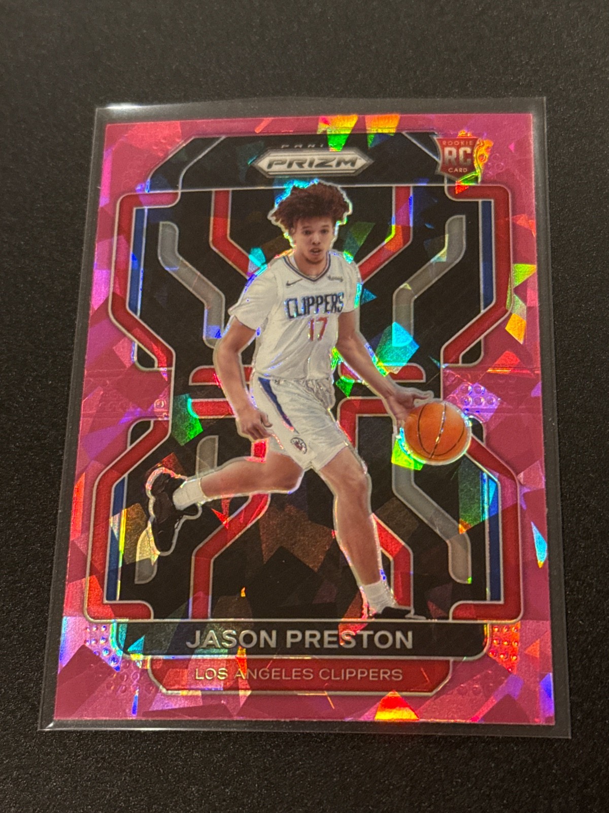 2021-22 Panini Prizm Jason Preston Pink Cracked Ice Parallel Rookie NM