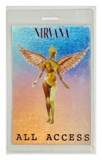 Nirvana 1993 In Utero Concert Tour Vintage All Access Laminated Backstage Pass