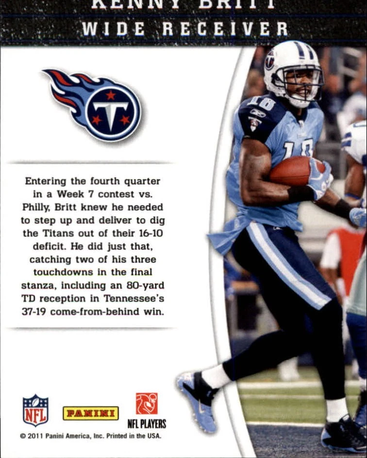 2011 Panini Gridiron Gear Gamebreakers #23 Kenny Britt - FB - Image 2 of 2