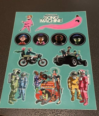 GORILLAZ SONG MACHINE STICKER SHEET - 2D / HOBBS / NOODLE / MURDOC / ELTON JOHN