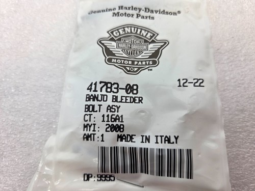 NEW Genuine Genuine Harley Davidson Banjo Bolt bleeder 41783-08 - Picture 3 of 3