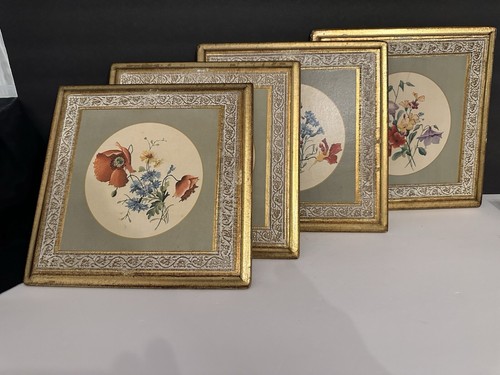 VTG "Fields of Flowers" - Lot of 4 Paintings on Wood - Wildflower Landscape Art - Picture 13 of 18