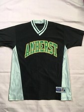 AMHERST Black and Silver Jersey Shirt Size Adult Large Green letters Made in USA