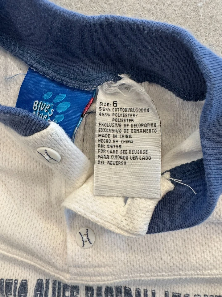 Vintage Blues Clues Baseball League Polo Shirt Kids 6 Nick JR. 2000's Sports Pup - Image 3 of 4
