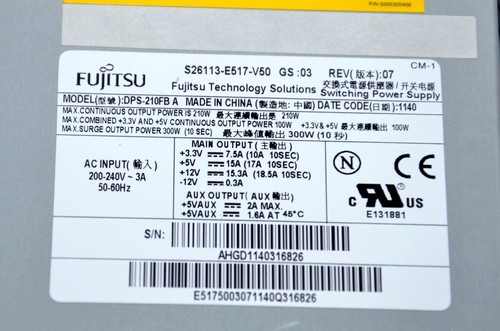 Alimentation ordinateur FUJITSU Esprimo DPS-210FB 210w ATX - occasion - Photo 8/8