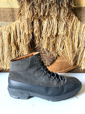 Aquatalia Murphy Black Suede Rubber Mens Boots  sz 10.5