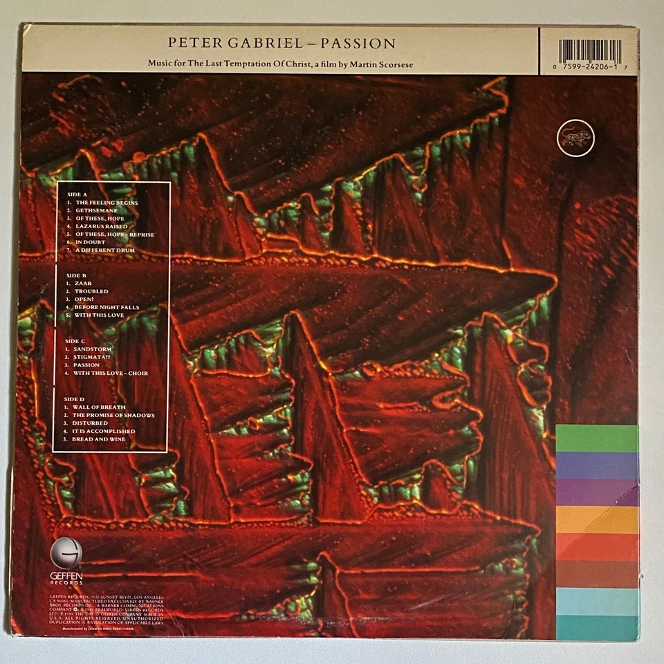 Peter Gabriel - PASSION Last Temptation Of Christ 2 LP/Geffen 1989 GHS 24206 NM - Image 2 of 4