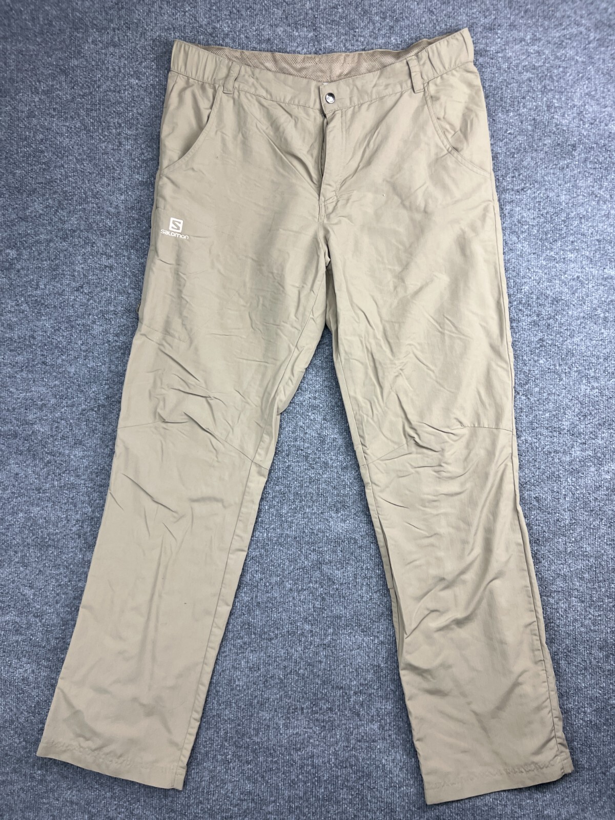 Salomon Active Dry Pantaloni Uomo 42 Tan Pelle Avanzata Nylon Performance Wear