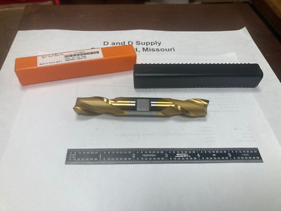 Hertel E8050040, 5/8'', 2-FL, HSS Square Double End Mill, TiN, 4-1/2'' OAL