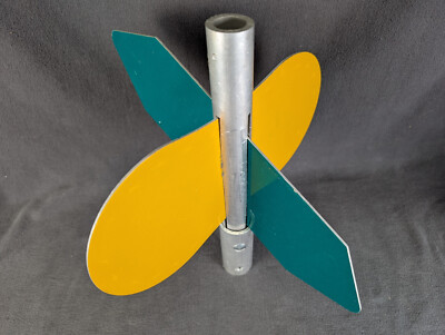Authentic Railroad Switch Flag Yellow Green Directional Arrows Reflectors Vtg