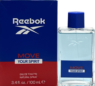 REEBOK MOVE YOUR SPIRIT EAU DE TOILETTE SPRAY FOR MEN 3.4 Oz / 100 ml BRAND NEW!