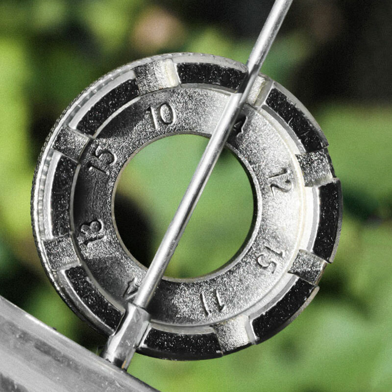 Llave Para Radios De Bicicleta - Herramienta De 8 Vías, Acero Endurecido, Negra, Para Ajustar Tensión De Radios