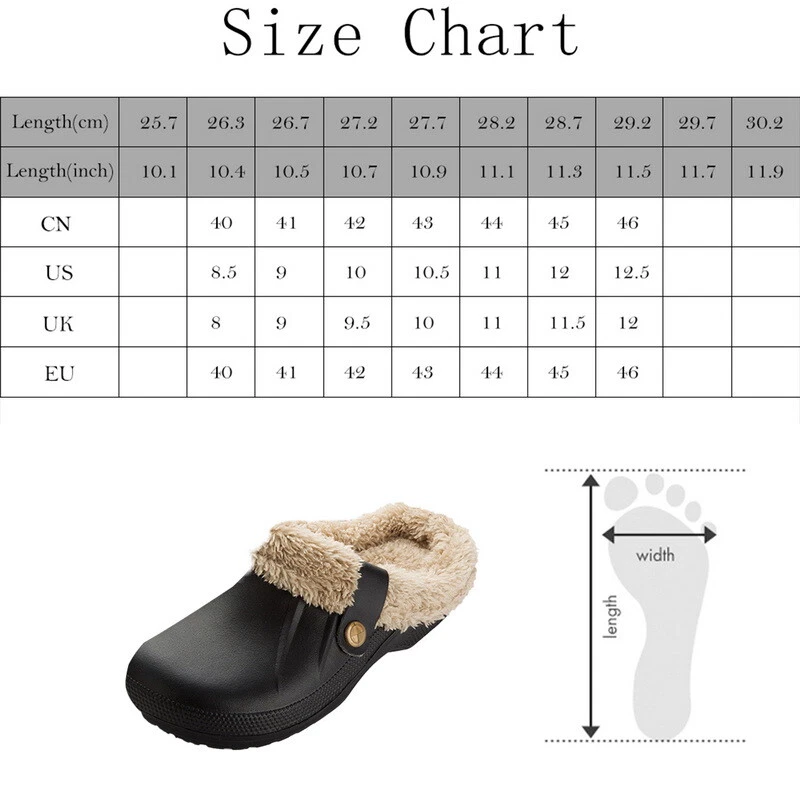 Herren Damen Schuhe Winter Clogs gefüttert Gartenschuhe Hausschuhe Größe 35-45 - Bild 4 von 4