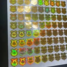 20 Pcs SHIELD LOGO NON RESIDUE HOLOGRAM SECURITY WARRANTY LABELS STICKERS  GOLD