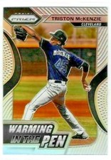 Triston McKenzie 2020 Panini Prizm Warming in the Pen SILVER Holo RC Indians