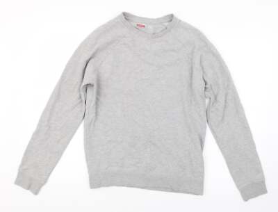 Topman Herren Pullover Grau Rundhals Baumwollmischung Größe S