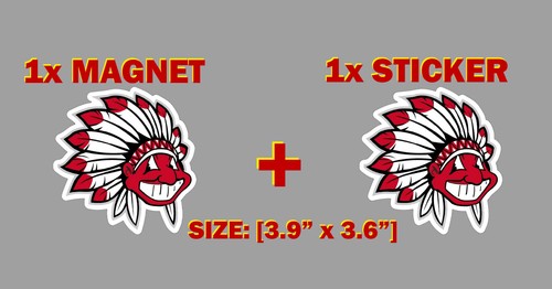 Cleveland Indians Chief Wahoo Logo Sticker Full Set Wild Stickers - Picture 12 of 35