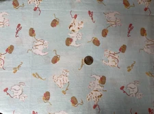 NOVELTY FABRIC CATS & YARN 100% COTTON Light Blue 24" by 43" piece