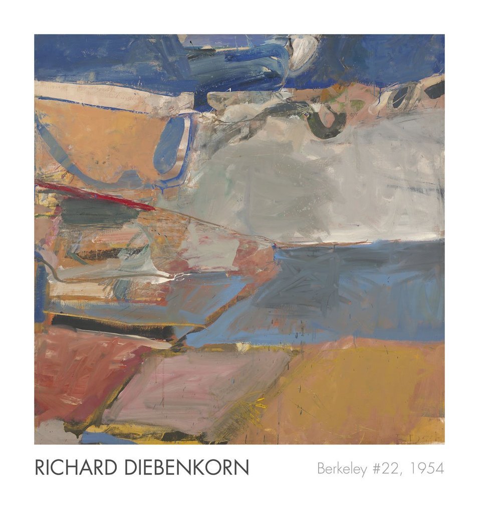 Berkeley #22, 1954 by Richard Diebenkorn Art Print Poster Abstract