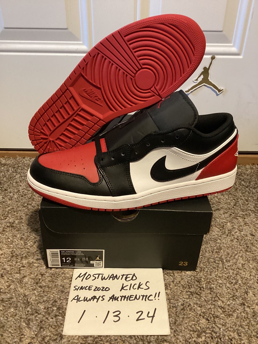 DS 2023 Nike Air Jordan Retro 1 Low Bred Toe 2.0 Men's Sz 12 | eBay