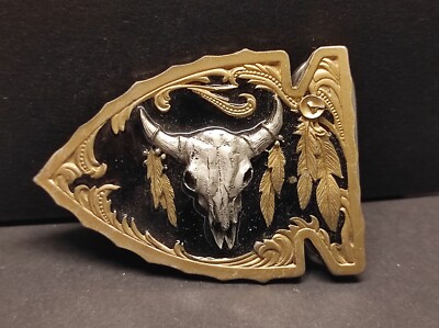 Buckle/Gürtelschnalle Arrowhead, BULL SKUL (Vintage von 1996) Siskiyou/Bergamot