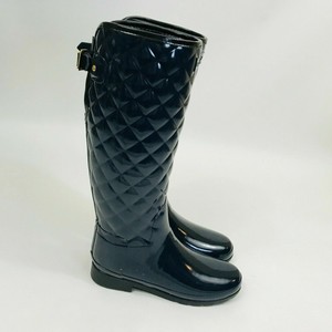 hunter refined gloss quilted tall rain boots