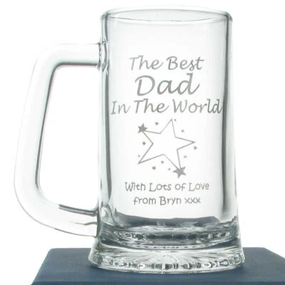 Dad Birthday Gift Engraved Pint Tankard 21st 30th 40th 50th 60th 70th 80th 90th