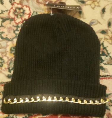 Black Chain-Embellished Women\'s Hat PEARL PLEASE EMBELLISHED BRIM HAT – AKIRA main image 3
