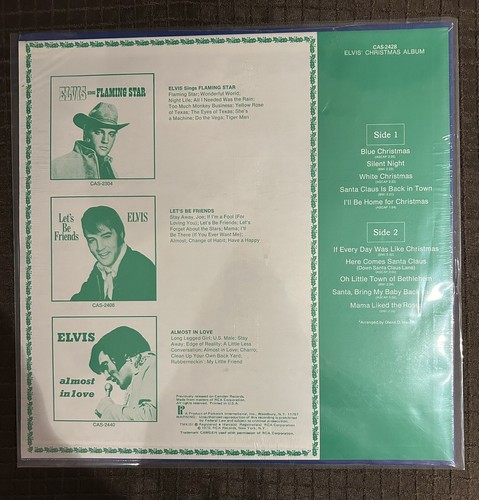 ULTRA RARE!!! Elvis SEALED GREENBACK WITH ERROR!!! - Elvis' Christmas Album - Picture 4 of 8