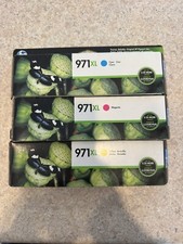 SET of 3 New Genuine HP 971XL Cyan Magenta Yellow Ink Cartridges All Expired