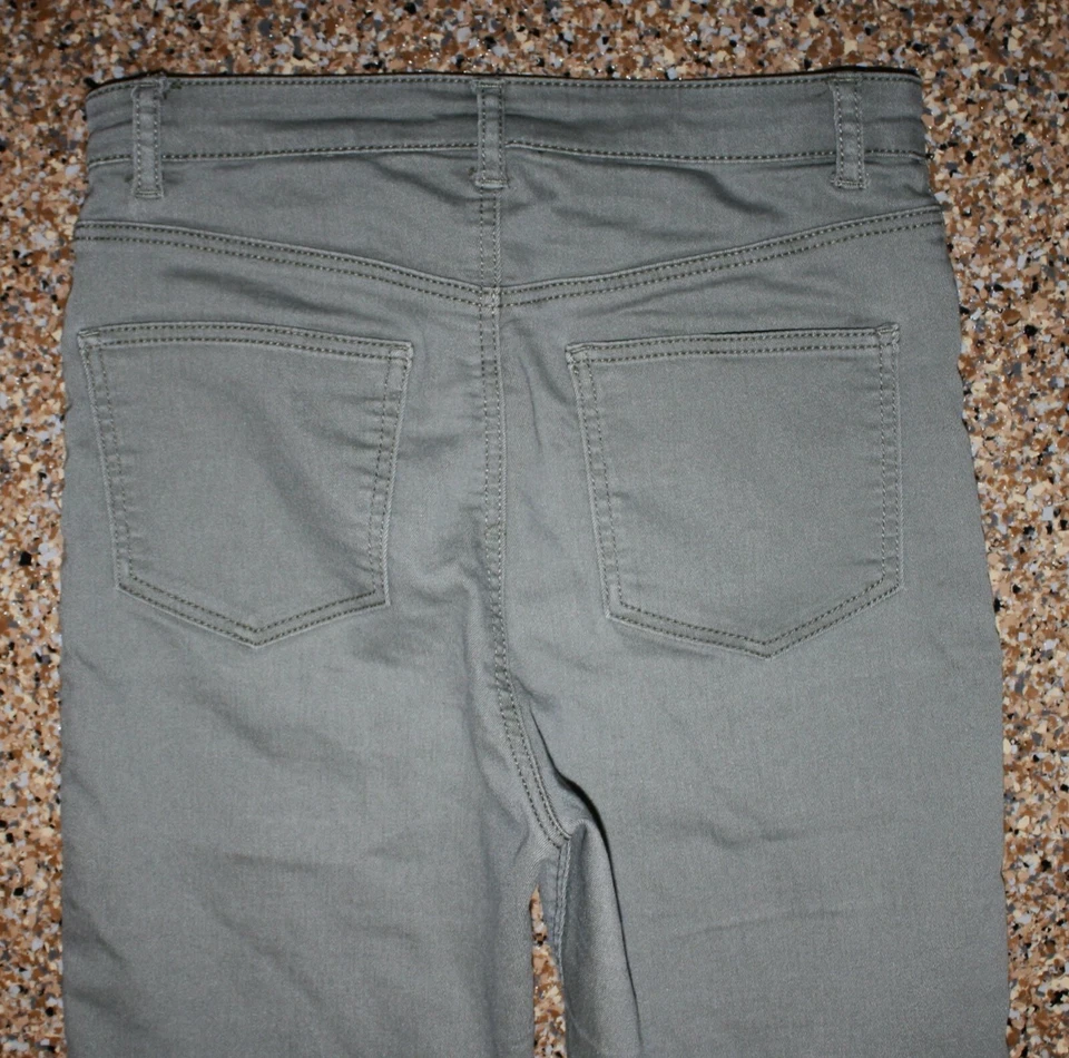 H&M Squin Niñas Cintura Alta Piernas Delgadas Super Elástico Gris Ajustado 26W X 27L Jeans Foto 4 de 4