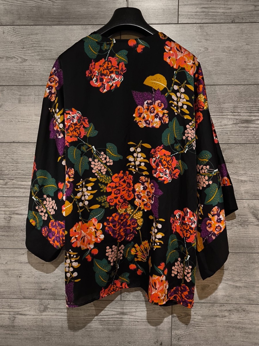 H&M Conscious Black Floral Kimono Open Top Size XS/S | eBay H&M Conscious Black Floral Kimono Open Top Size XS/S | eBay