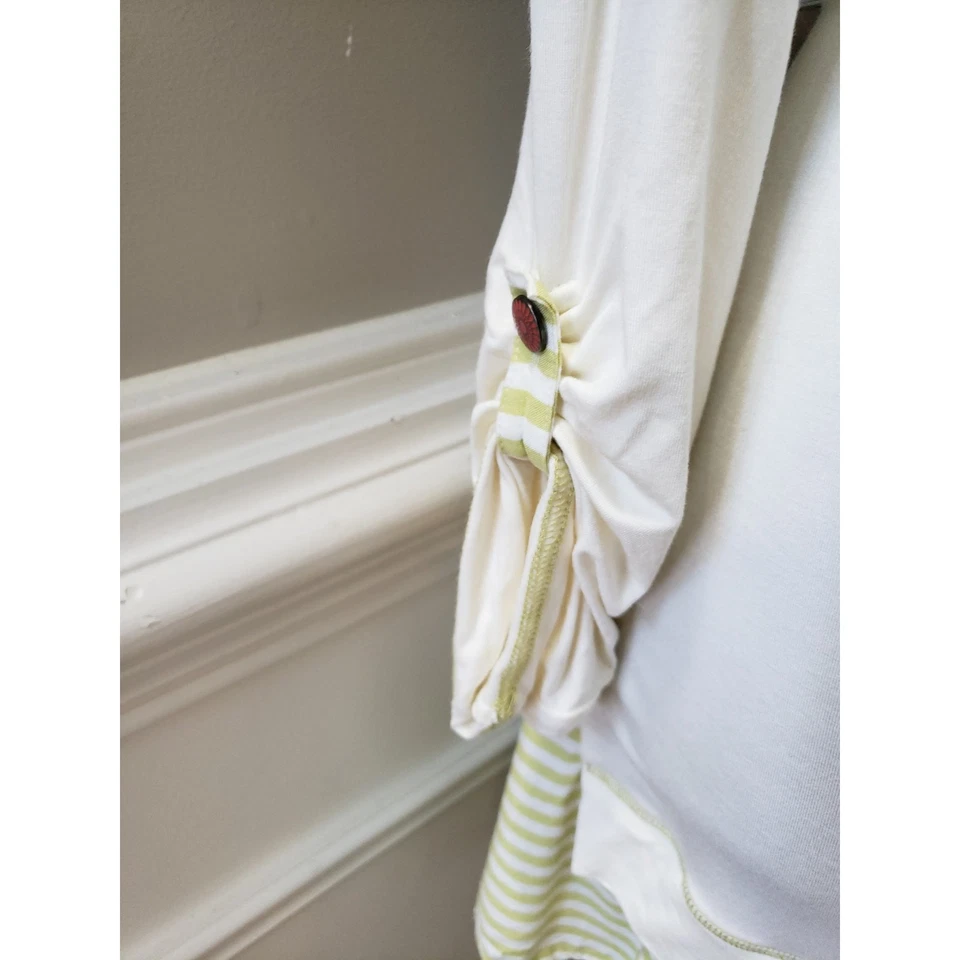 Túnica para mujer Matilda Jane cuello redondo mediana marfil manga larga con volantes a rayas Foto 4 de 4