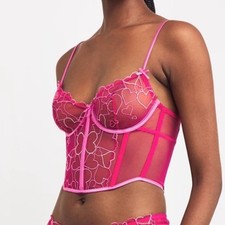 SKIMS Embroidered Tulle CROPPED CORSET Bottom Not Included