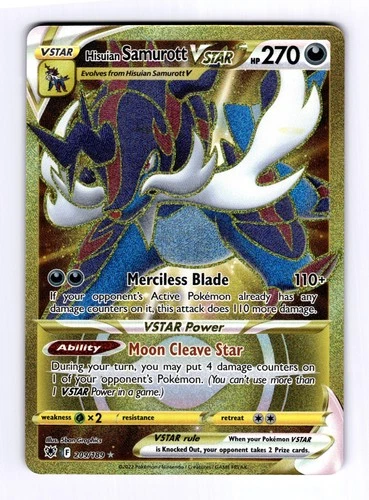 2022 Pokémon ASR Hisuian Samurott VSTAR #209 Rare Secret NM
