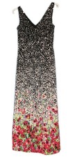 Chaps Maxi Dress- Sleeveless, V-neck, Floral  Gradient Multi-color Pattern, XL